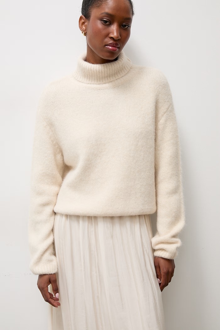 Answear.LAB sweter damski z dodatkiem wełny beżowy lu1302.frjr