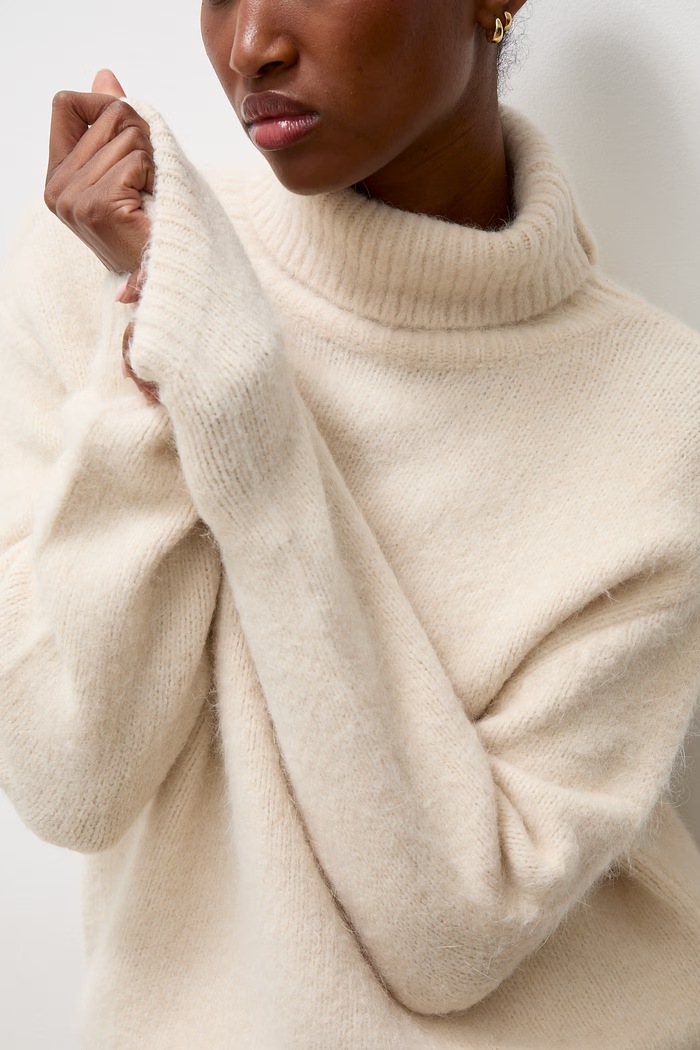 Answear.LAB sweter damski z dodatkiem wełny lu1302.frjr beżowy