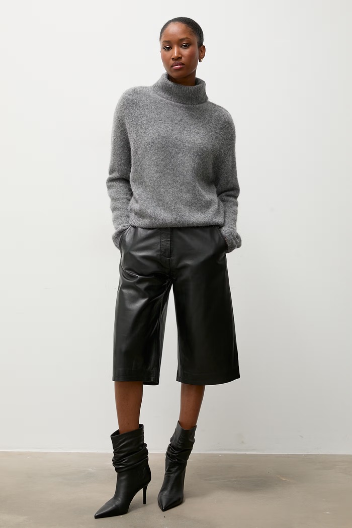 Answear.LAB Sweter damski z dodatkiem wełny lu1302.frjr szary WA26