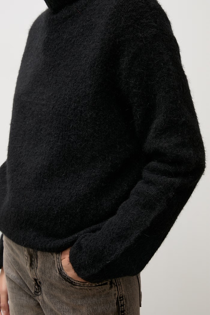 Sweter damski z dodatkiem wełny Answear.LAB czarny lu1302.frjr