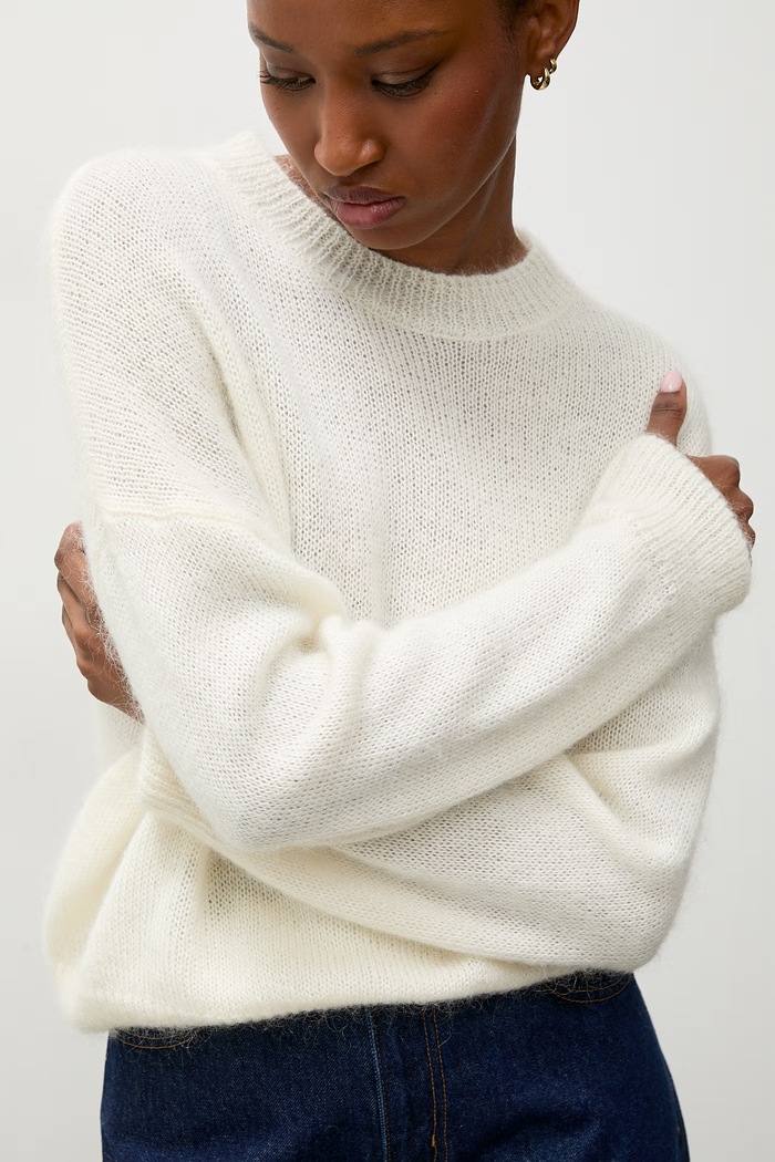 Answear.LAB sweter damski z dodatkiem wełny biały lu1167.frjr