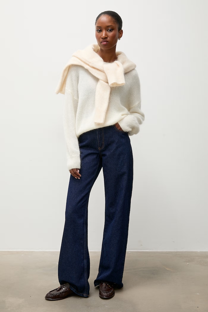 Answear.LAB sweter damski z dodatkiem wełny lu1167.frjr biały WA26