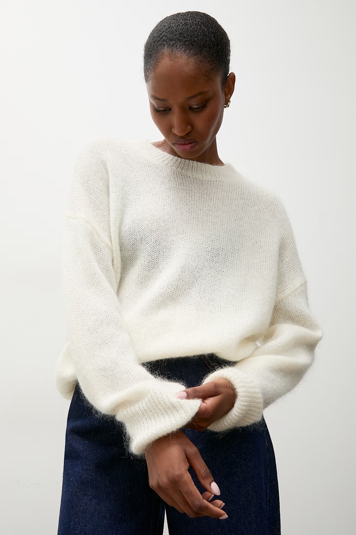 Answear.LAB sweter damski z dodatkiem wełny biały lu1167.frjr
