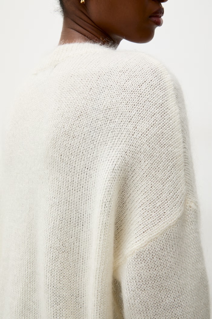 Answear.LAB sweter damski z dodatkiem wełny lu1167.frjr biały
