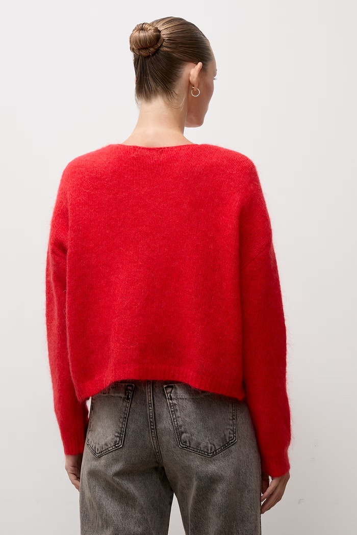 Odzież Answear.LAB Sweter damski z dodatkiem wełny lu1167Long.frjr czerwony