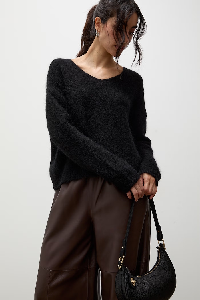 Odzież Answear.LAB Sweter damski z dodatkiem wełny lu1167Long.frjr czarny
