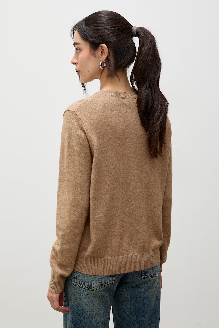 Sweter damski z wełną Answear.LAB lu1179.frjr brązowy