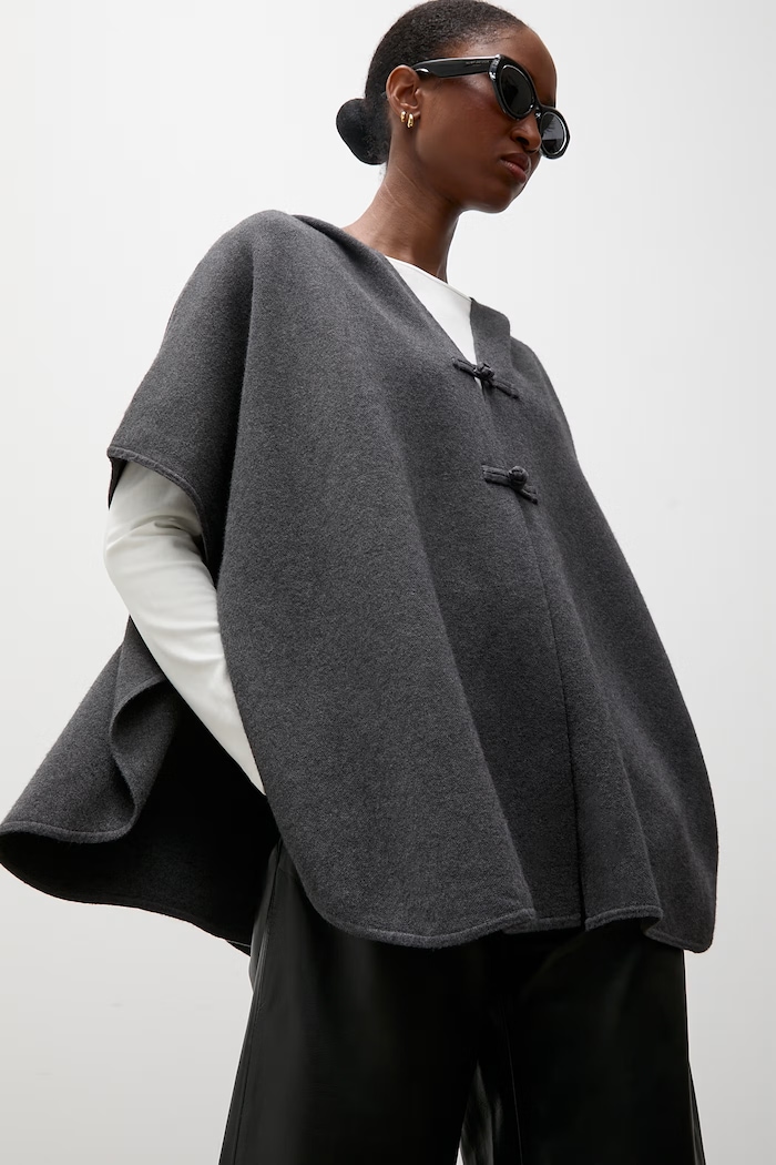 Answear.LAB poncho damskie z wiskozą szary IP22P62.fjr