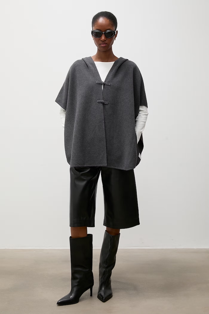 Answear.LAB poncho damskie z wiskozą IP22P62.fjr szary WA26