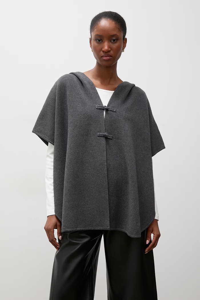 Answear.LAB poncho damskie z wiskozą szary IP22P62.fjr