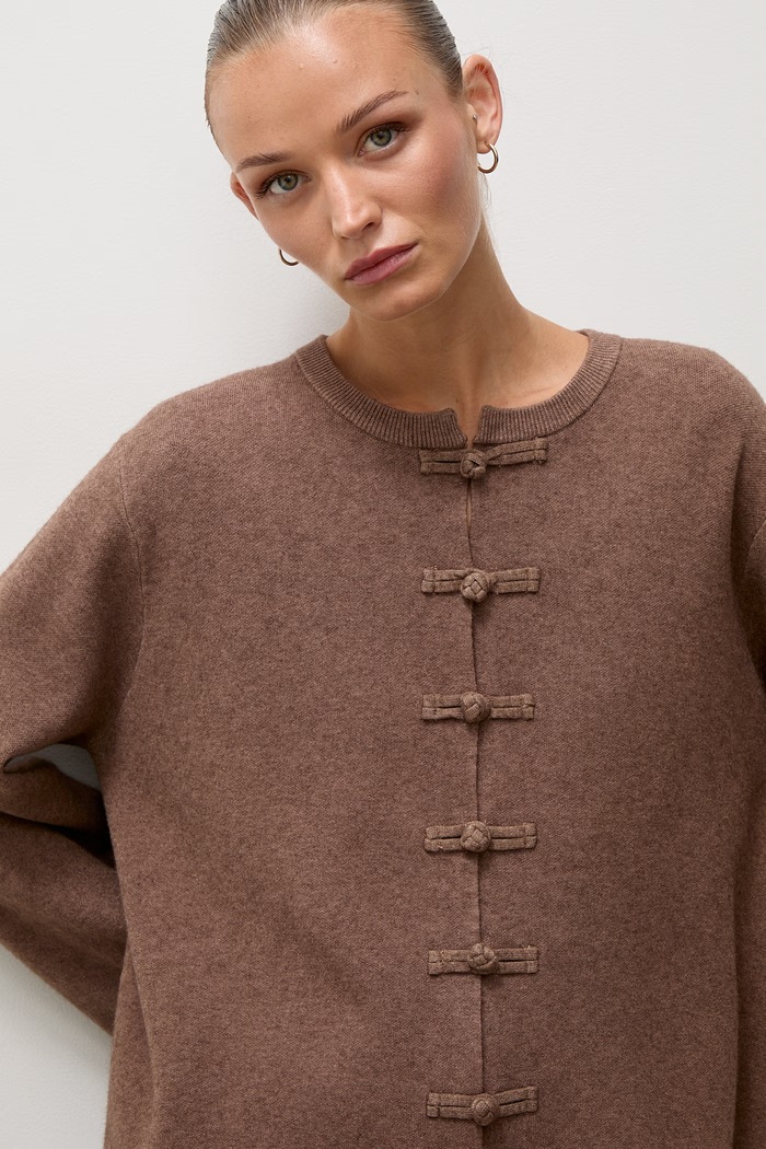 Answear.LAB sweter rozpinany damski z wiskozą brązowy ME1164.SZORT.fjr