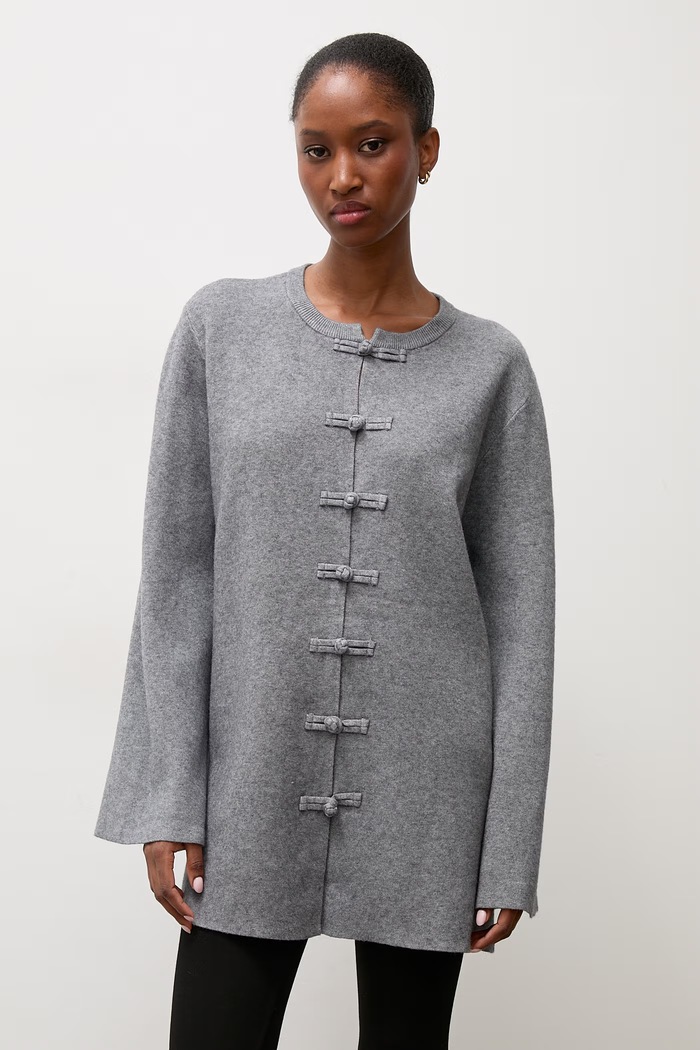 Answear.LAB sweter rozpinany damski z wiskozą ME1164.SZORT.fjr szary WA26