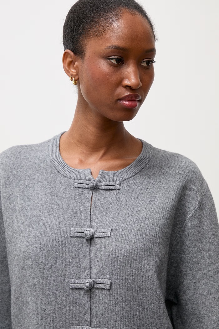 Answear.LAB sweter rozpinany damski z wiskozą szary ME1164.SZORT.fjr