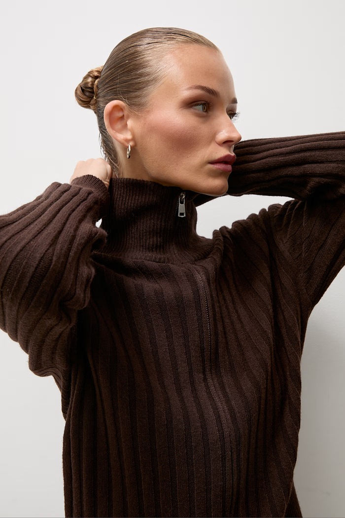 Answear.LAB Sweter rozpinany damski z wiskozą brązowy 7192.fjr