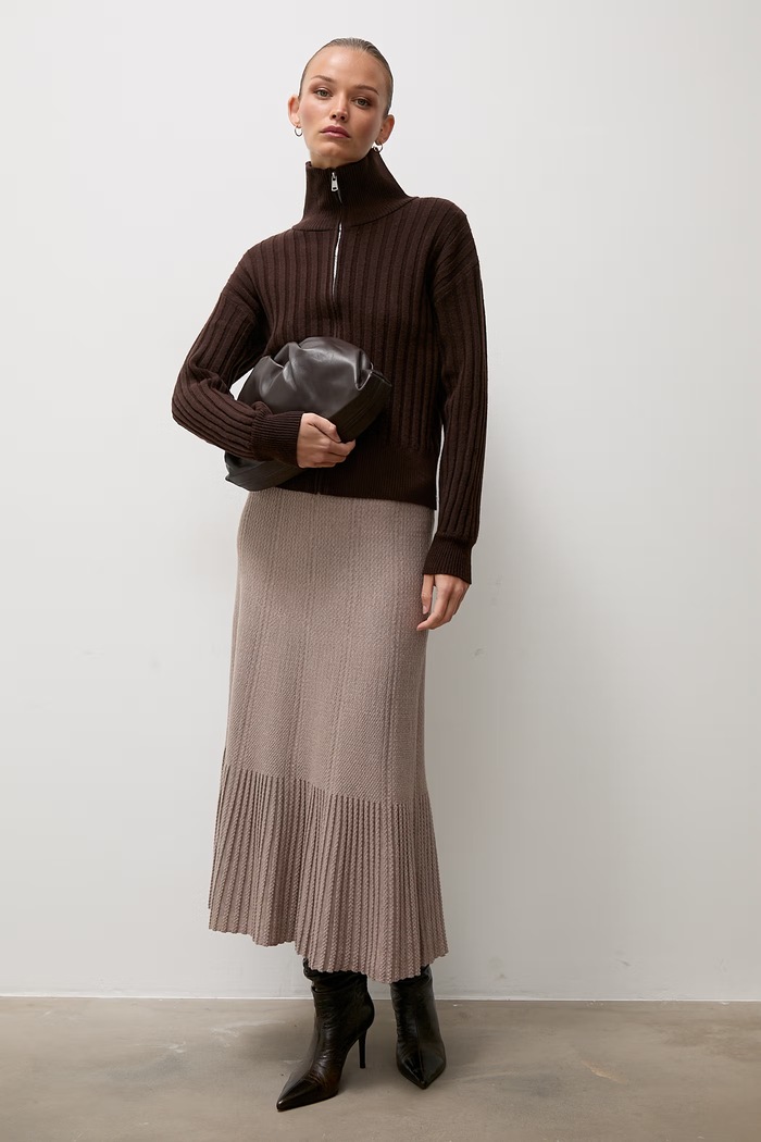 Answear.LAB Sweter rozpinany damski z wiskozą 7192.fjr brązowy WA26