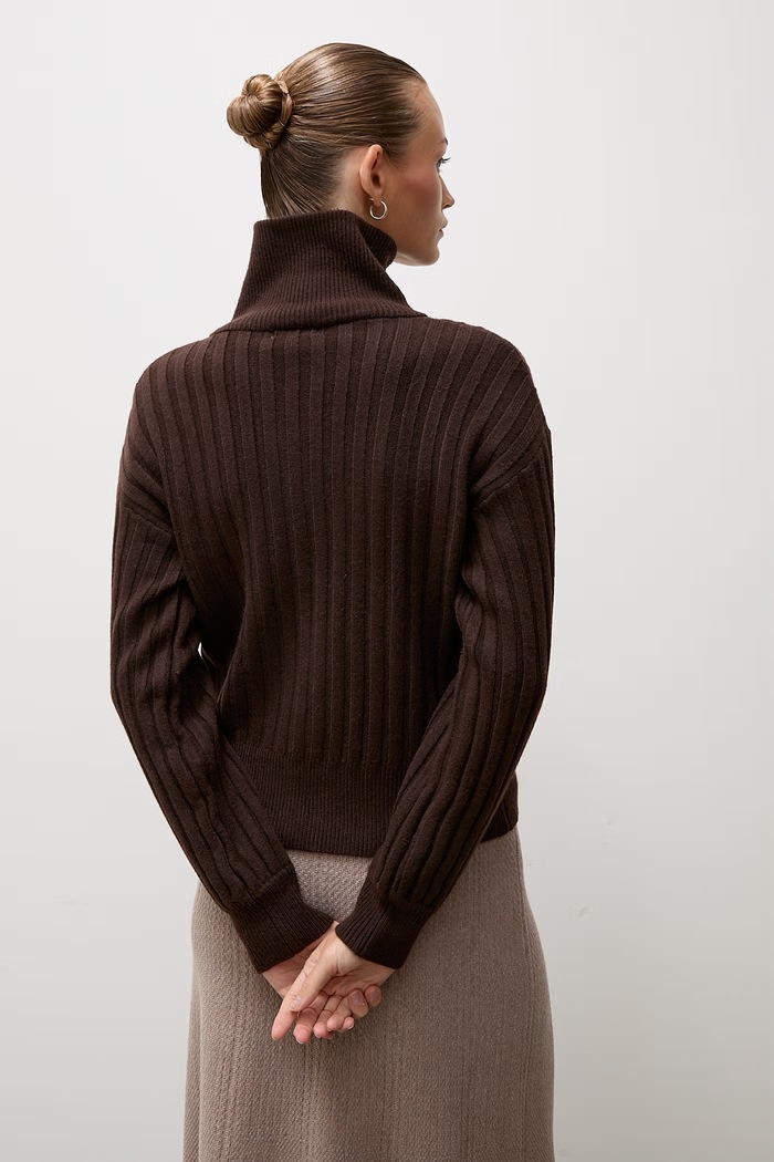 Odzież Answear.LAB Sweter rozpinany damski z wiskozą 7192.fjr brązowy