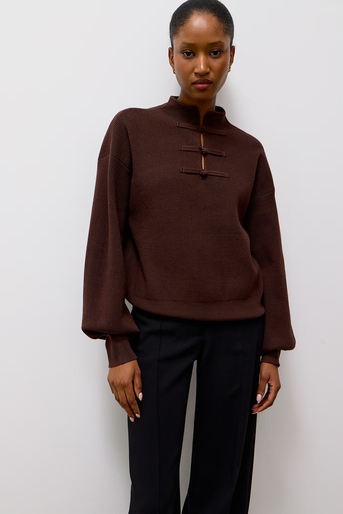 Answear.LAB Sweter damski z wiskozą QT91064 brązowy WA26