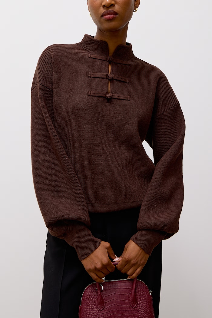 Sweter damski z wiskozą Answear.LAB QT91064 brązowy