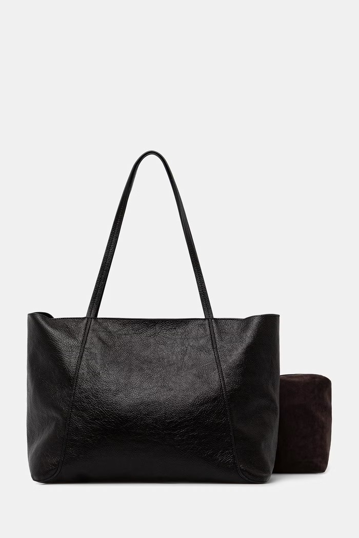 Answear.LAB Torebka shopper damska z imitacji skóry czarny P25259-1.hak