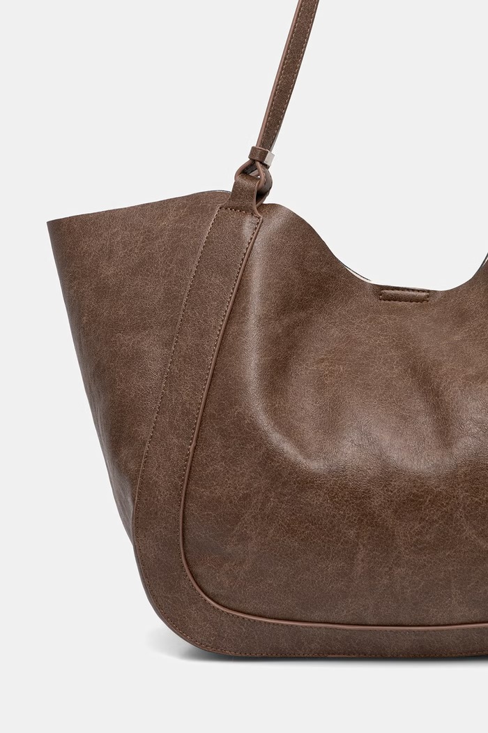 Akcesoria Answear.LAB Torebka shopper damska z imitacji skóry F3179-1.hak brązowy