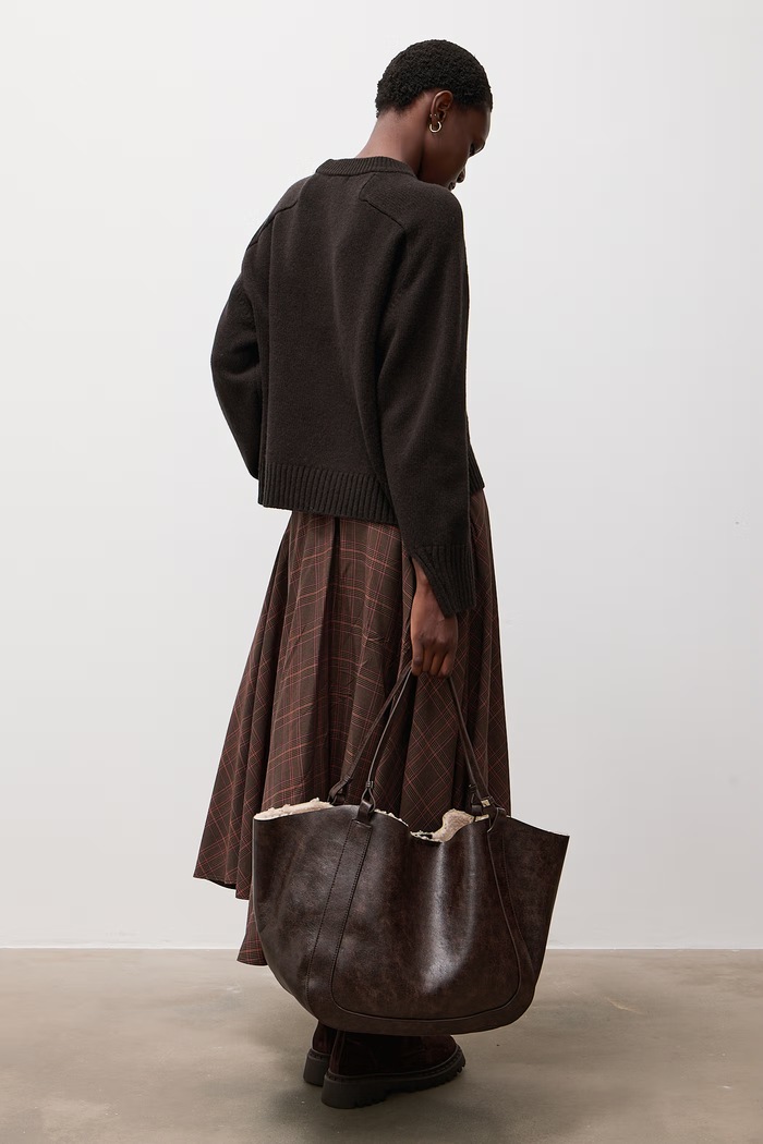 Answear.LAB Torebka shopper damska z imitacji skóry brązowy F3179-1.hak