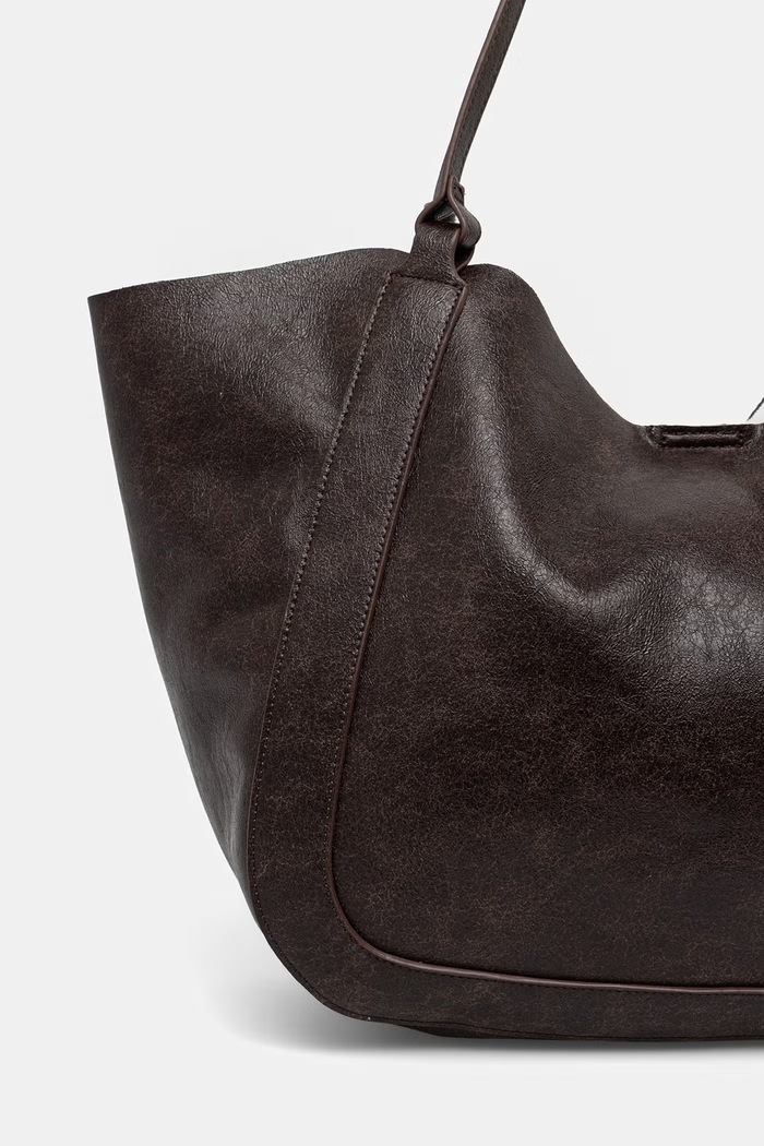 Akcesoria Answear.LAB Torebka shopper damska z imitacji skóry F3179-1.hak brązowy