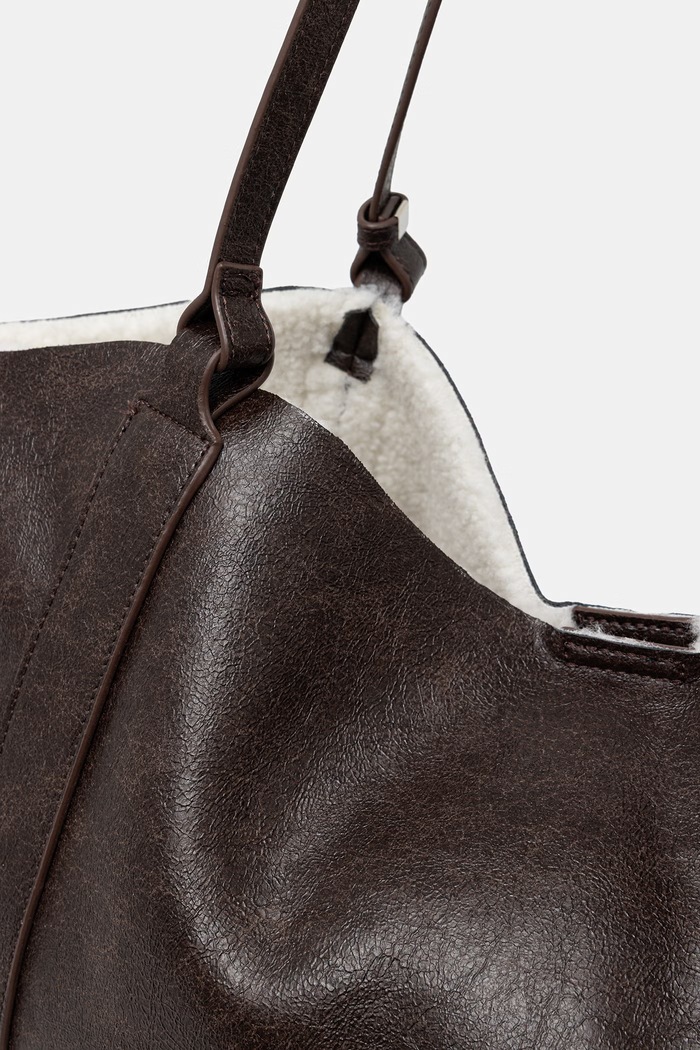 Torebka shopper damska z imitacji skóry Answear.LAB F3179-1.hak brązowy