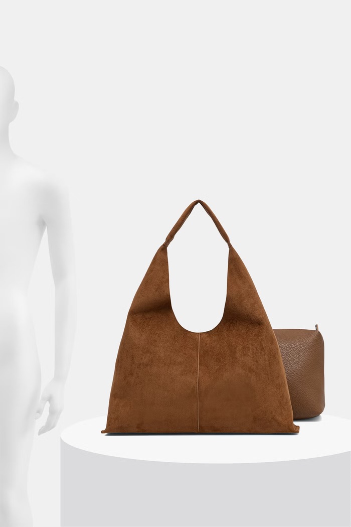 Answear.LAB Torebka shopper damska z imitacji zamszu P25346-1.hak
