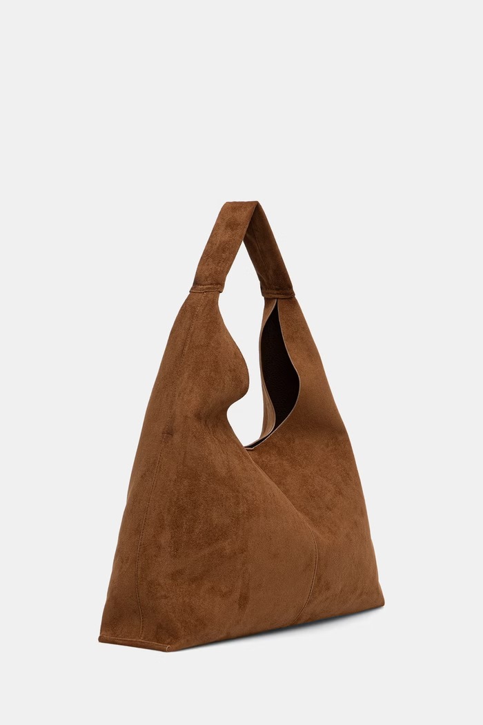 Answear.LAB Torebka shopper damska z imitacji zamszu P25346-1.hak brązowy WA26