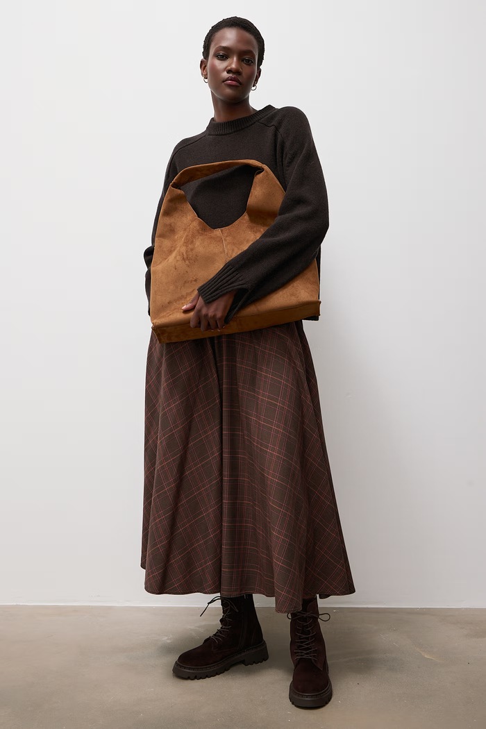 Answear.LAB Torebka shopper damska z imitacji zamszu P25346-1.hak