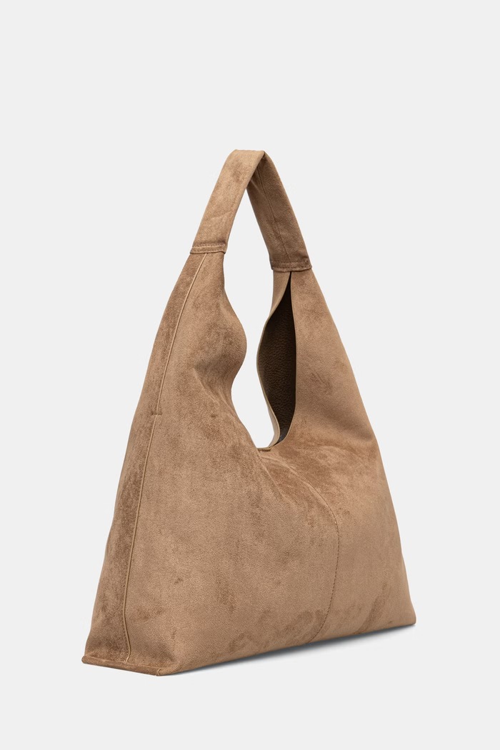 Answear.LAB Torebka shopper damska z imitacji zamszu P25346-1.hak brązowy WA26