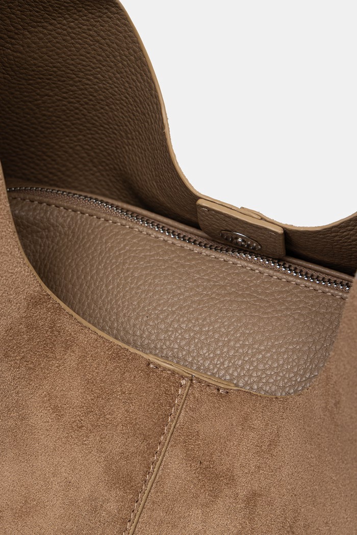 Torebka shopper damska z imitacji zamszu Answear.LAB P25346-1.hak brązowy