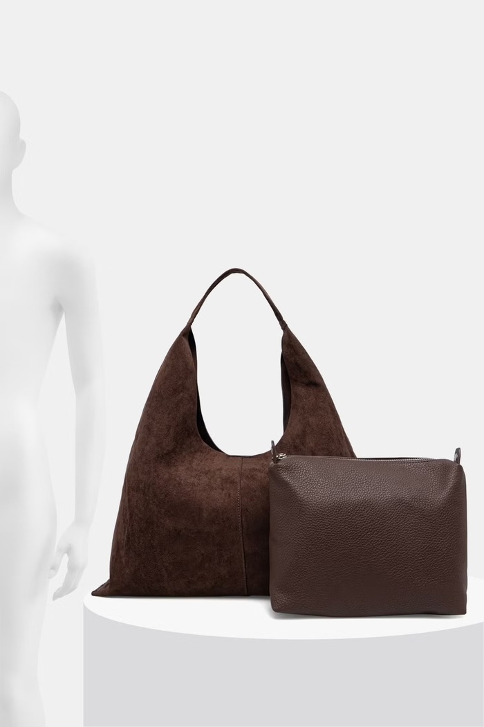 Answear.LAB Torebka shopper damska z imitacji zamszu P25346-1.hak