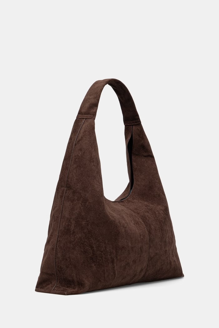 Answear.LAB Torebka shopper damska z imitacji zamszu P25346-1.hak brązowy WA26