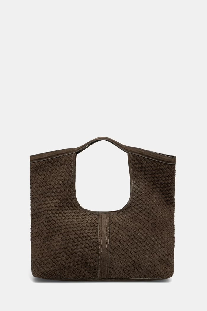 Answear.LAB Torebka shopper damska z imitacji zamszu zielony P25087-4.hak