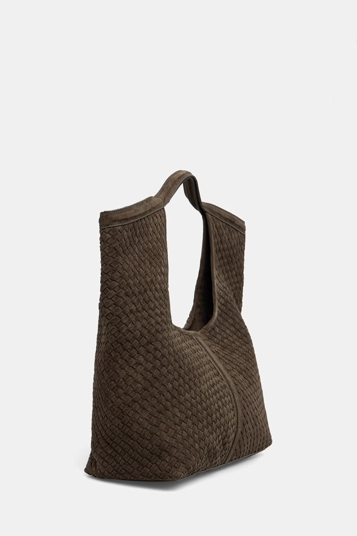 Answear.LAB Torebka shopper damska z imitacji zamszu P25087-4.hak zielony WA26