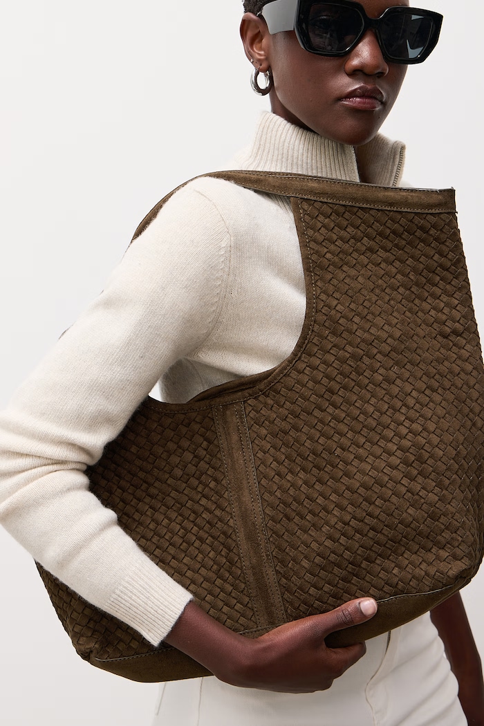 Answear.LAB Torebka shopper damska z imitacji zamszu P25087-4.hak