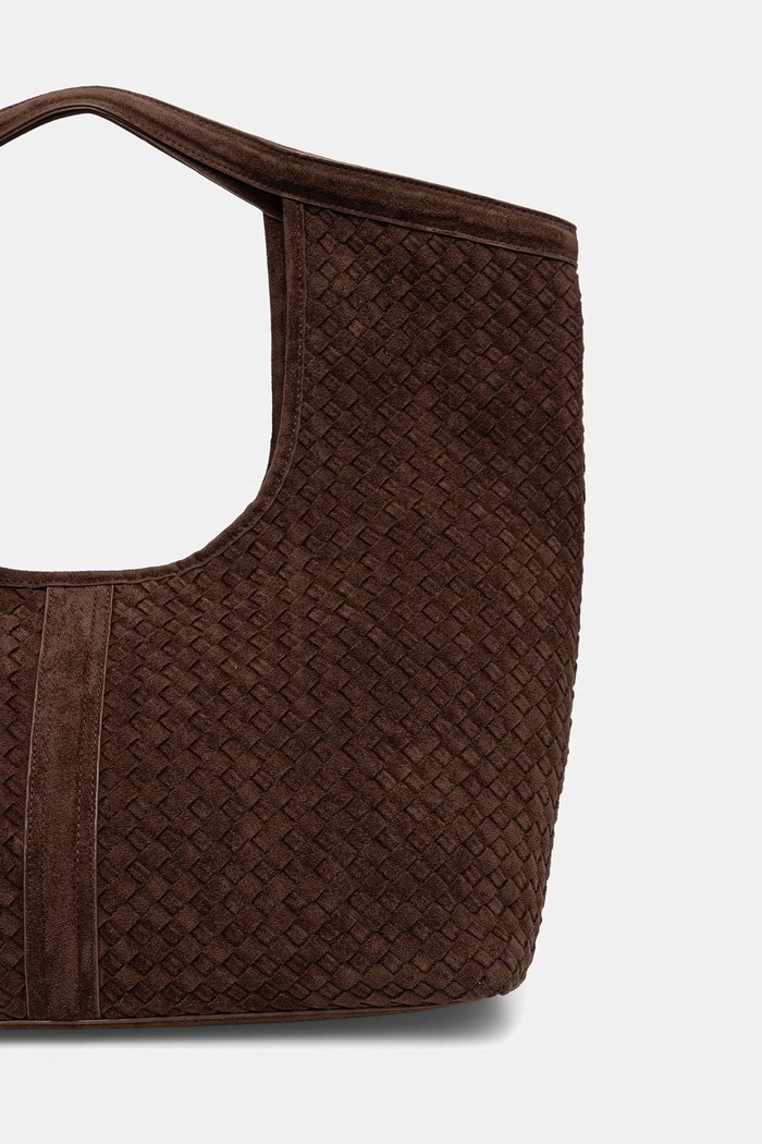 Akcesoria Answear.LAB Torebka shopper damska z imitacji zamszu P25087-4.hak brązowy