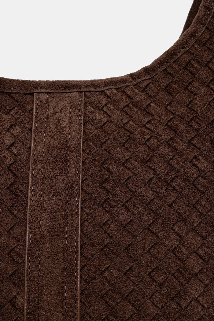 Torebka shopper damska z imitacji zamszu Answear.LAB P25087-4.hak brązowy