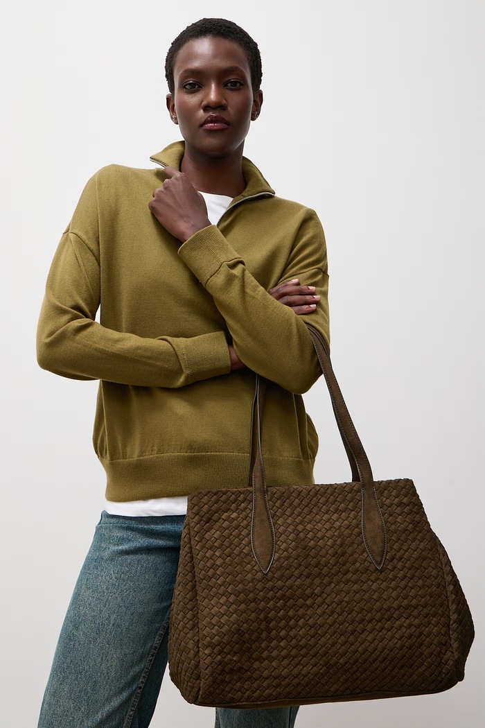 Answear.LAB Torebka shopper damska z imitacji zamszu zielony YP-21939.hak