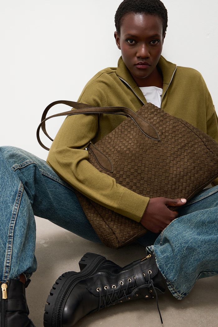 Answear.LAB Torebka shopper damska z imitacji zamszu YP-21939.hak