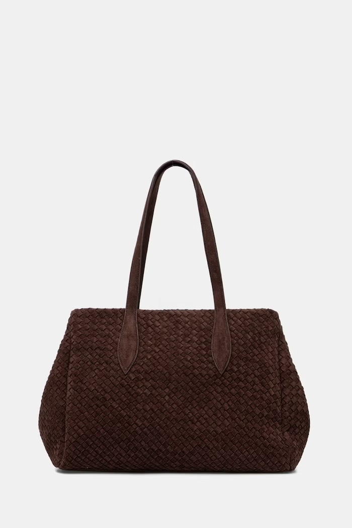 Answear.LAB Torebka shopper damska z imitacji zamszu brązowy YP-21939.hak