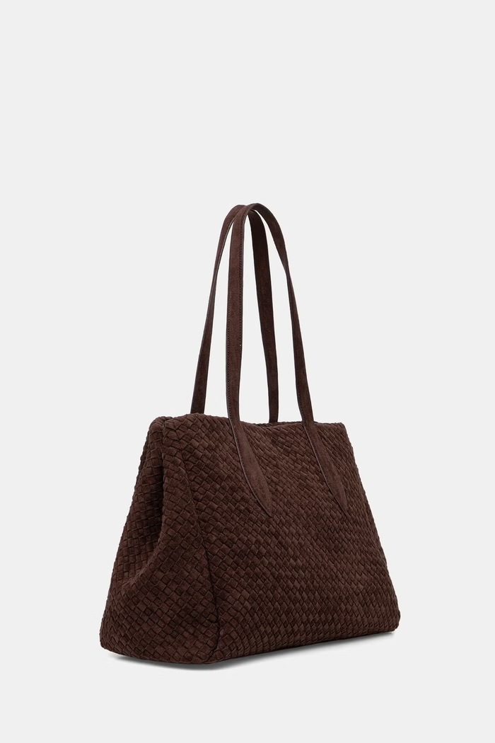 Answear.LAB Torebka shopper damska z imitacji zamszu YP-21939.hak brązowy WA26