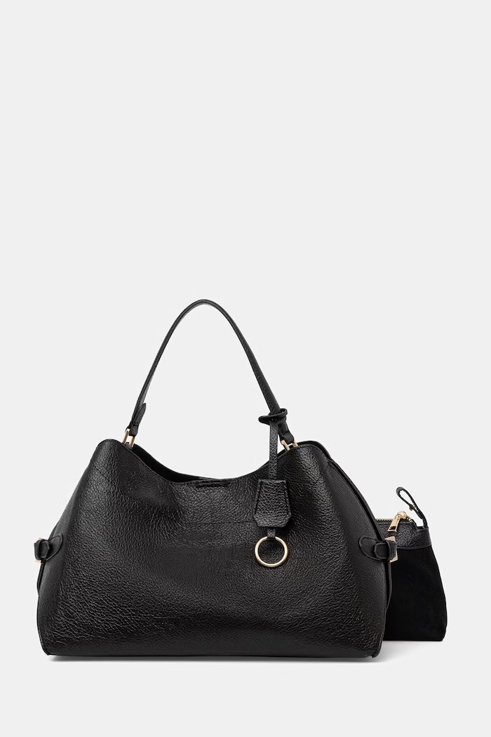 Answear.LAB Torebka hobo damska z imitacji skóry czarny P25380.hak