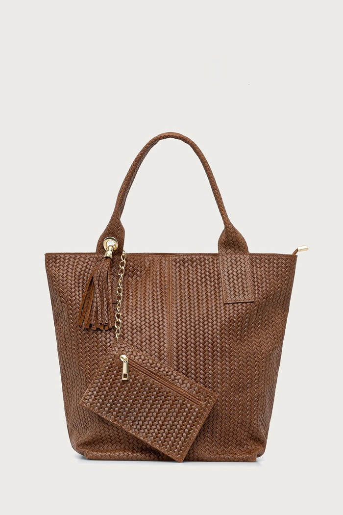 Answear.LAB Torebka shopper damska skórzana brązowy 1531.hak