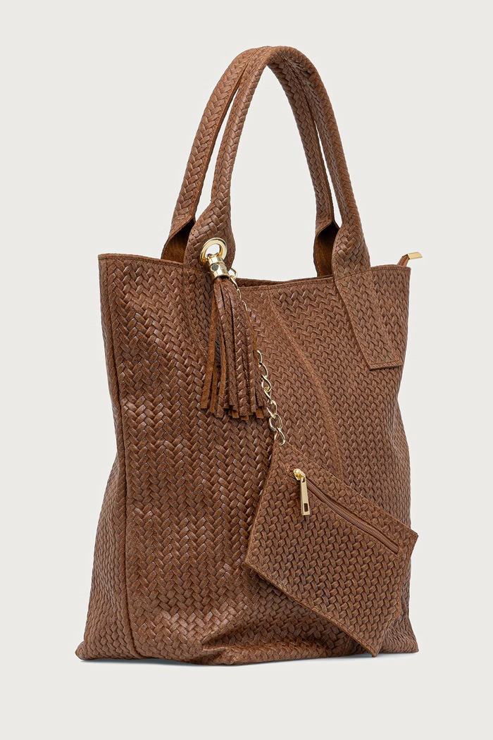 Answear.LAB Torebka shopper damska skórzana 1531.hak brązowy WA26