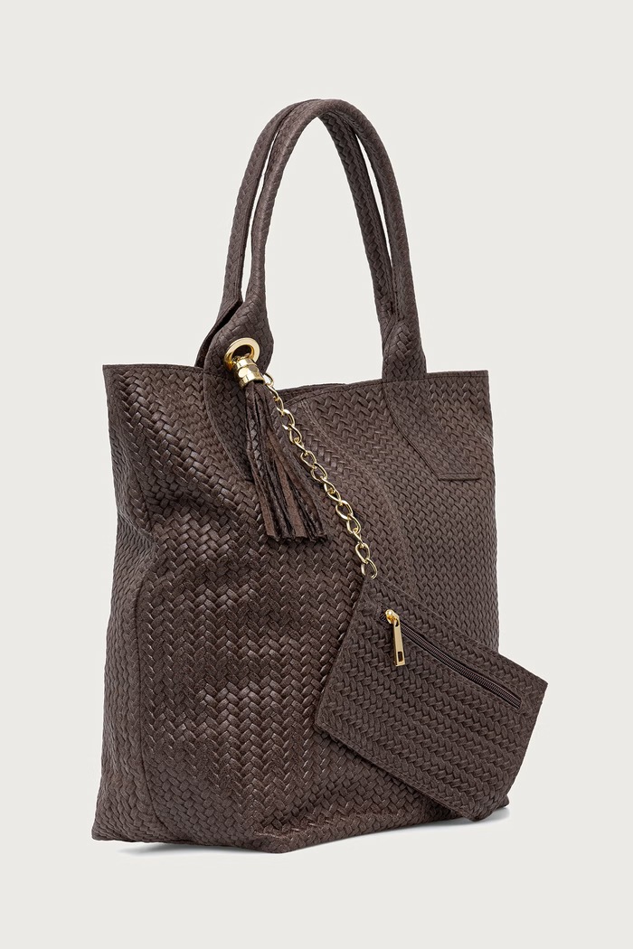 Answear.LAB Torebka shopper damska skórzana 1531.hak brązowy WA26