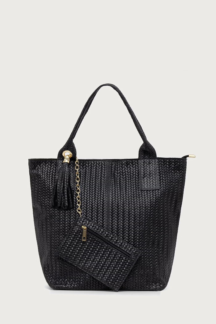 Answear.LAB Torebka shopper damska skórzana czarny 1531.hak