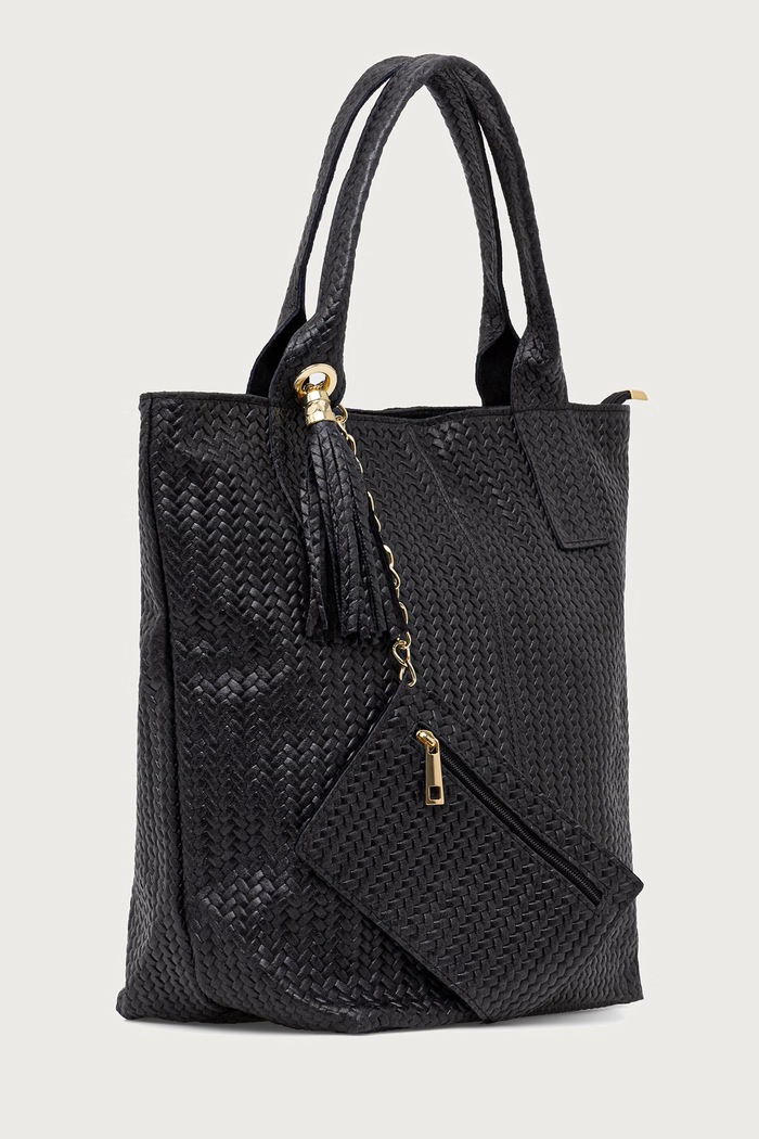 Answear.LAB Torebka shopper damska skórzana 1531.hak czarny WA26