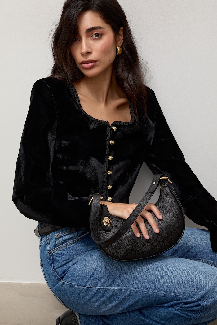 Answear.LAB Torebka crossbody damska skórzana czarny D00007.iak